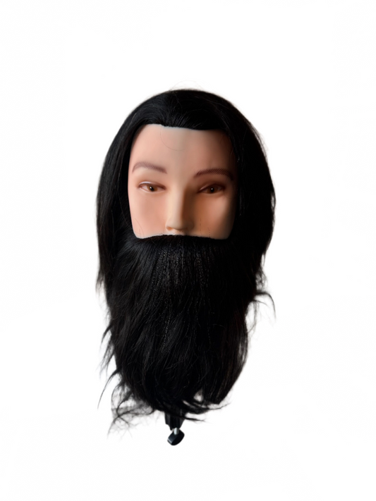 Barber Training Head with beard - Length 8-9"