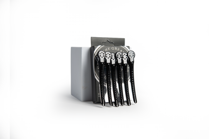 Professional metal Black sectioning clips - Box of 6